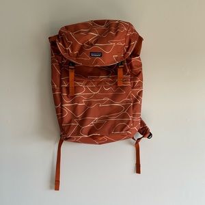 Patagonia Rust Backpack with White Pattern